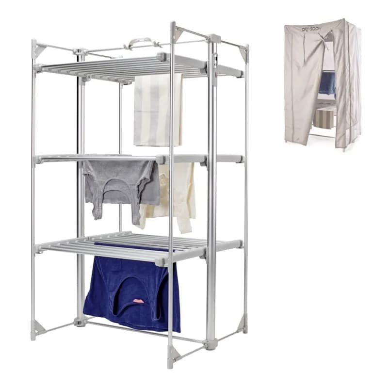 Lakeland Dry:Soon Deluxe three-tier heated airer with laundry, and its zip-up cover