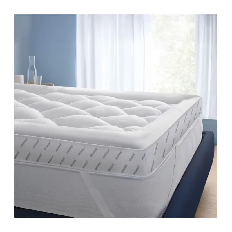 Silentnight Airmax 1000 quilted fibre topper on a double bed